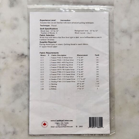 Winterberry Tree Skirt Quilt Pattern Patchwrk Octagon Castilleja Cotton Holiday - Picture 3 of 4